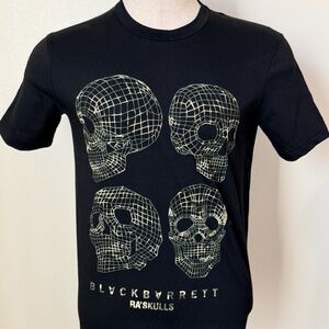 NWOT BlackBarrett by Neil Barrett Short Sleeve 3D Print Skulls Ra'skulls XS